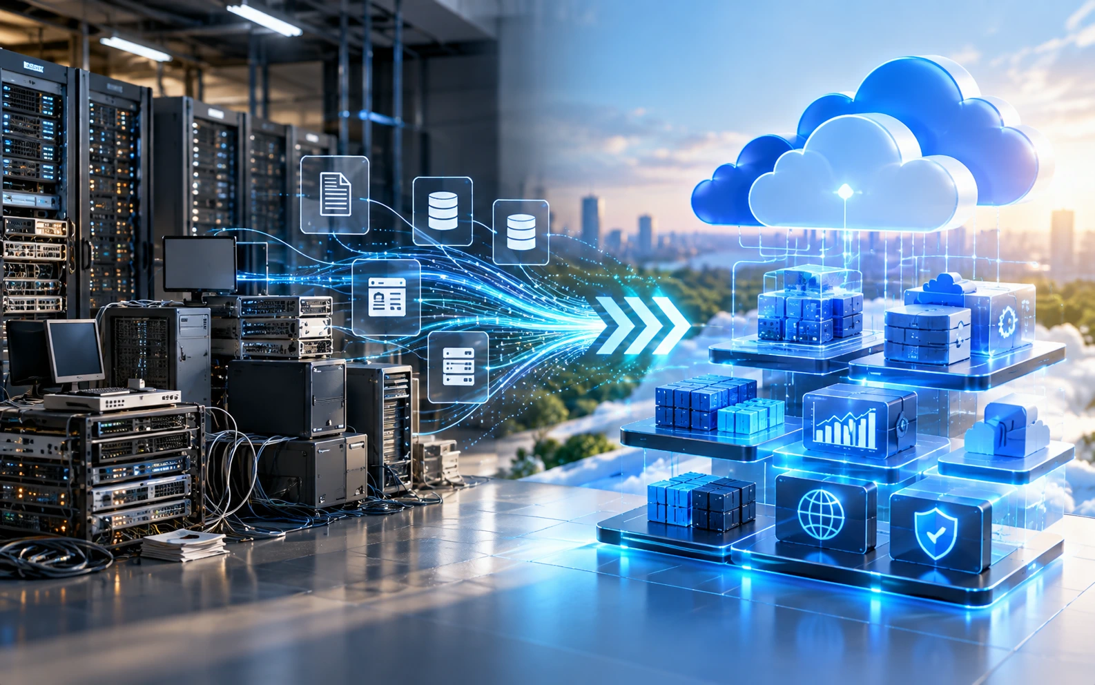 Legacy infrastructure and applications transitioning into a cleaner modern cloud architecture